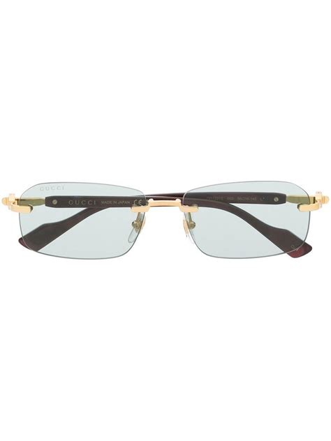 gucci rectangular frame glasses|Gucci frameless glasses men.